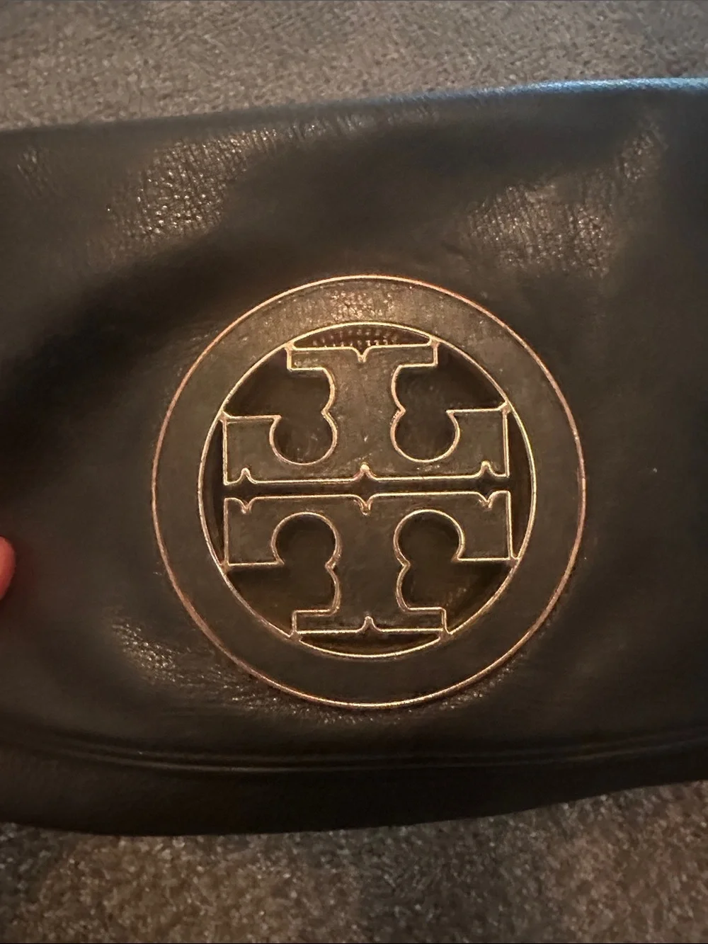 Tory Burch Black Shoulder Bag with Gold Chain and Logo